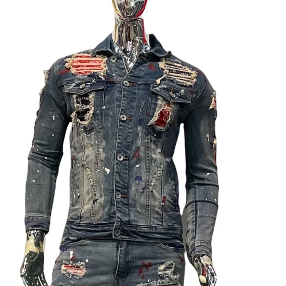 🔥SALE🔥Bandanna patchwork jacket - Picture 1 of 7
